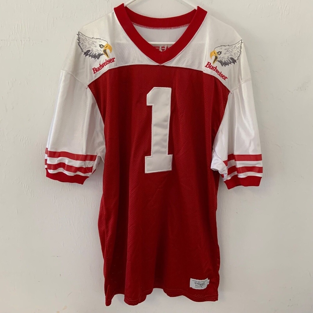 Vintage Limited Edition Budweiser #1 Eagle Embroidered Football Jersey
